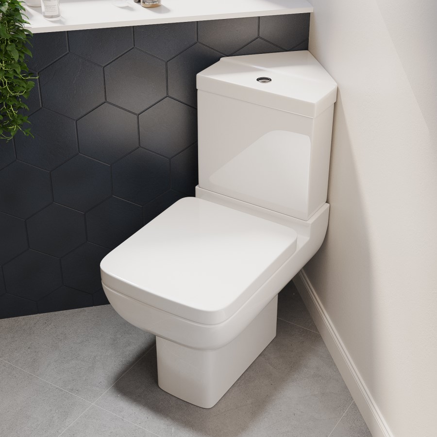 Close Coupled Corner Toilet with Soft Close Seat & Cover - Seren
