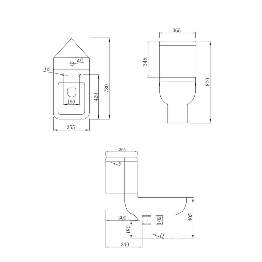 Close Coupled Corner Toilet with Soft Close Seat & Cover - Seren