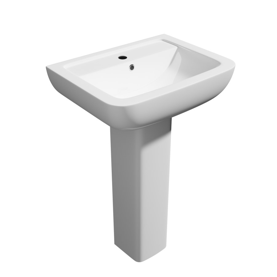 Grade A2 - Modern Pedestal Basin 550mm - Seren