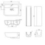 Grade A2 - Modern Pedestal Basin 550mm - Seren