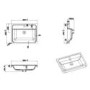 1100mm White Toilet and Sink Unit with Round Toilet and Black Flush - Portland