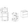 1100mm White Toilet and Sink Unit with Round Toilet and Black Flush - Portland