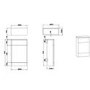 1100mm White Toilet and Sink Unit with Round Toilet and Black Flush - Portland