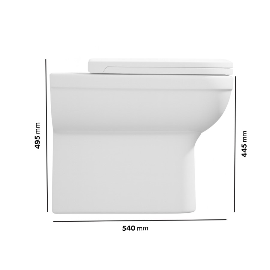 Back to Wall Comfort Height Toilet with Soft Close Seat - Addison
