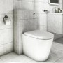 500m Concrete Effect Back to Wall Unit with Smart Bidet Toilet Round and Cistern - Sion
