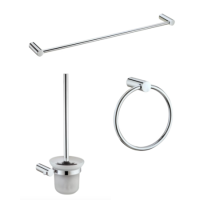 Chrome 3 Piece Bathroom Accessory Set - Warren Chrome 3 Piece Bathroom Accessory Set - Warren