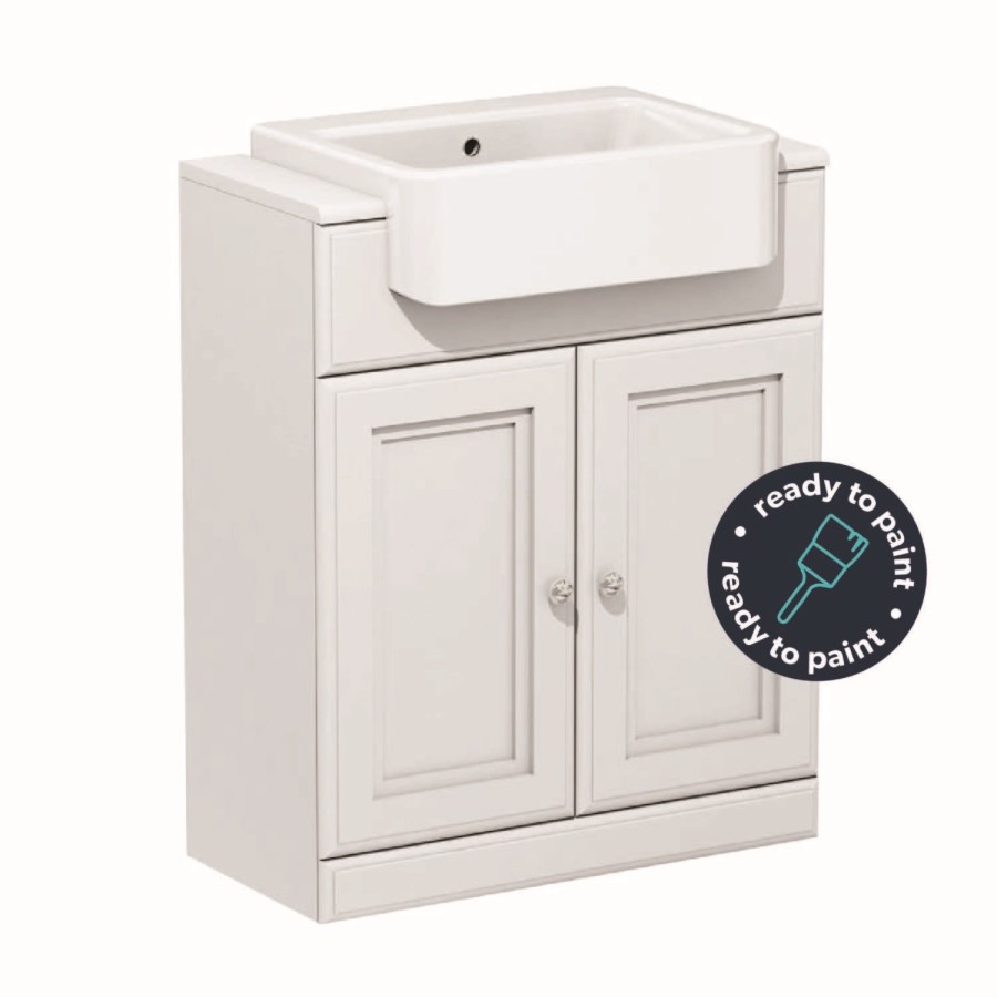 Grade A1 - 670mm Paintable Freestanding Vanity Unit with Basin - Westbury