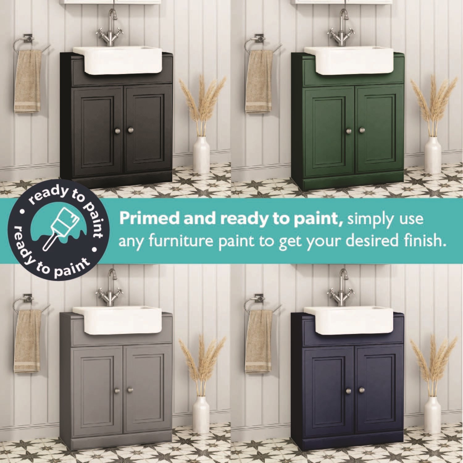 667mm Paintable Freestanding Vanity Unit With Basin Westbury Better Bathrooms 667mm Paintable Freestanding Vanity Unit With Basin Westbury Better Bathrooms