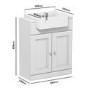 Grade A1 - 670mm Paintable Freestanding Vanity Unit with Basin - Westbury