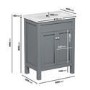 Grade A2 - 600mm Grey Freestanding Vanity Unit with Sink - Avebury