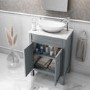 Grade A1 - 600mm Grey Freestanding Countertop Vanity Unit with Basin - Avebury