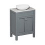 Grade A1 - 600mm Grey Freestanding Countertop Vanity Unit with Basin - Avebury