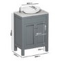 Grade A1 - 600mm Grey Freestanding Countertop Vanity Unit with Basin - Avebury