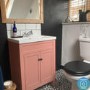 600mm Pink Freestanding Vanity Unit with Basin - Avebury