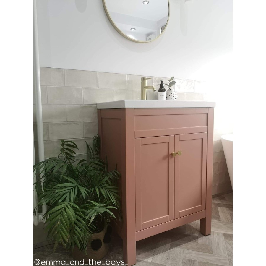 600mm Pink Freestanding Vanity Unit with Basin - Avebury