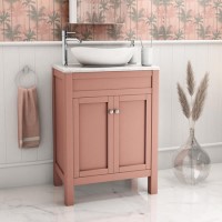 600mm Pink Freestanding Countertop Vanity Unit with Basin - Avebury