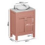 600mm Pink Freestanding Countertop Vanity Unit with Basin - Avebury