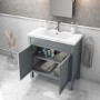 GRADE A1 - 800mm Grey Freestanding Vanity Unit with Basin - Avebury