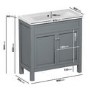 800mm Cloud Grey Freestanding Vanity Unit and Ashford Close Coupled Suite - Avebury