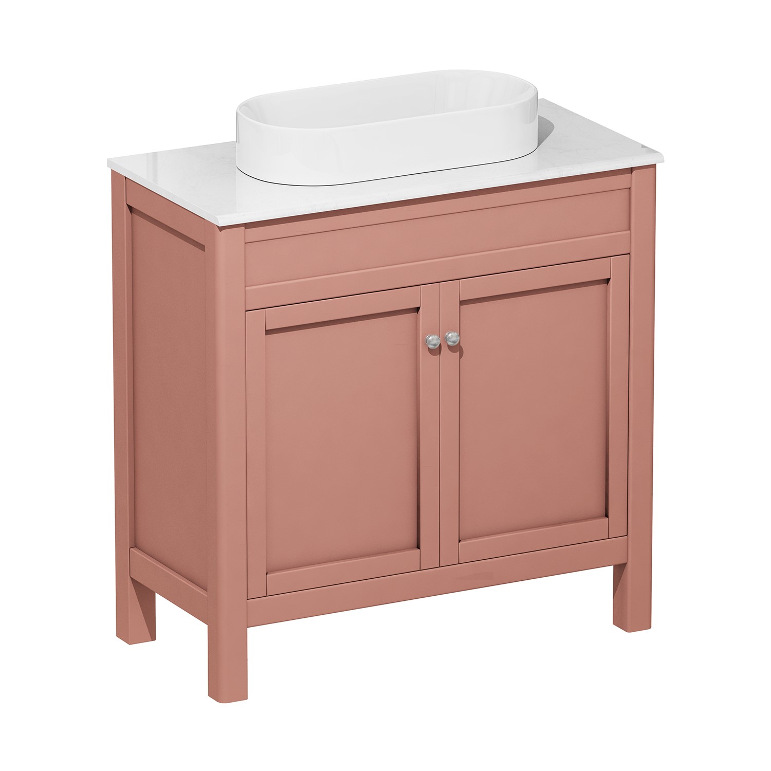 800mm Pink Freestanding Countertop Vanity Unit with Basin - Avebury ...
