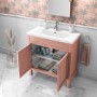 800mm Salmon Pink Freestanding Vanity Unit and Ashford Close Coupled Suite - Avebury