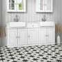 1740mm White Freestanding Double Vanity Unit with Basin and Storage Unit - Westbury