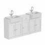1740mm White Freestanding Double Vanity Unit with Basin and Storage Unit - Westbury