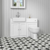 1200mm White Toilet and Sink Unit with Traditional Toilet - Westbury