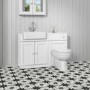1200mm White Toilet and Sink Unit with Traditional Toilet - Westbury