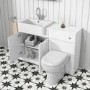 1200mm White Toilet and Sink Unit with Traditional Toilet - Westbury