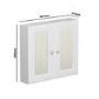 1200mm White Toilet and Sink Unit with Traditional Toilet and Mirrored Wall Cabinet - Westbury