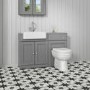 1200mm Grey Toilet and Sink Unit with Round Toilet - Westbury
