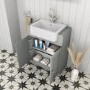 Grade A2 - 670mm Light Grey Freestanding Vanity Unit with Basin - Westbury