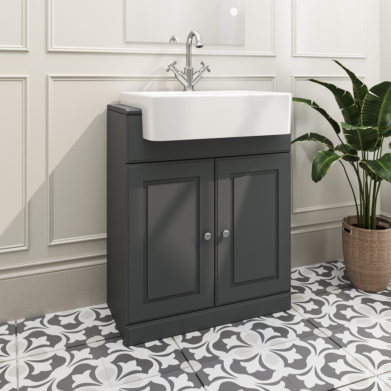667mm Dark Grey Freestanding Vanity Unit With Basin Westbury Better Bathrooms 667mm Dark Grey Freestanding Vanity Unit With Basin Westbury Better Bathrooms