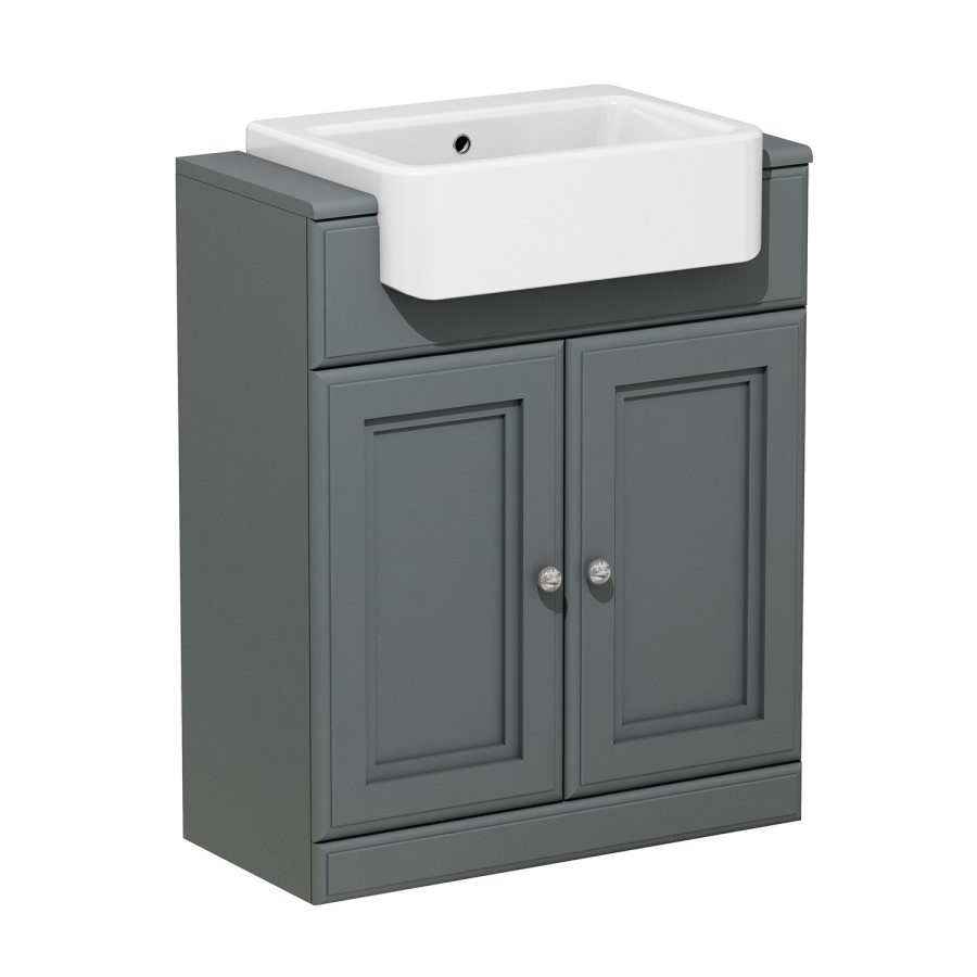 670mm Dark Grey Freestanding Vanity Unit with Basin - Westbury
