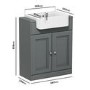 670mm Dark Grey Freestanding Vanity Unit with Basin - Westbury