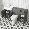 1600mm Dark Grey Toilet and Sink Unit with Traditional Toilet and Storage Unit - Westbury