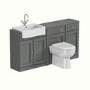 1600mm Dark Grey Toilet and Sink Unit with Traditional Toilet and Storage Unit - Westbury