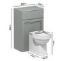 500mm Grey Back to Wall Unit with Traditional Toilet - Westbury