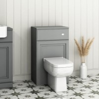 Westbury 500mm WC Unit with Seren Toilet - Matt Mid Grey