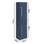 Grade A2 - Double Door Blue Wall Mounted Tall Bathroom Cabinet with Chrome Handles 350 x 1400mm - Ashford