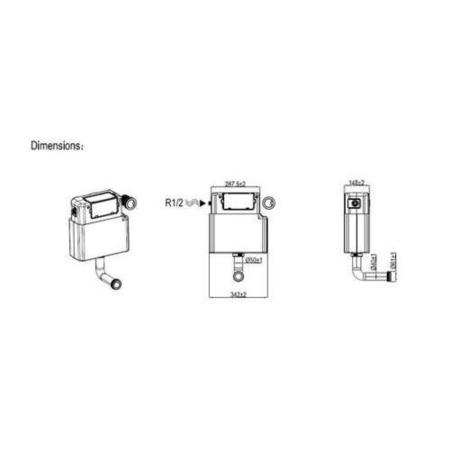 500mm Blue Back to Wall Unit with Brass Flush and Tabor Toilet - Ashford