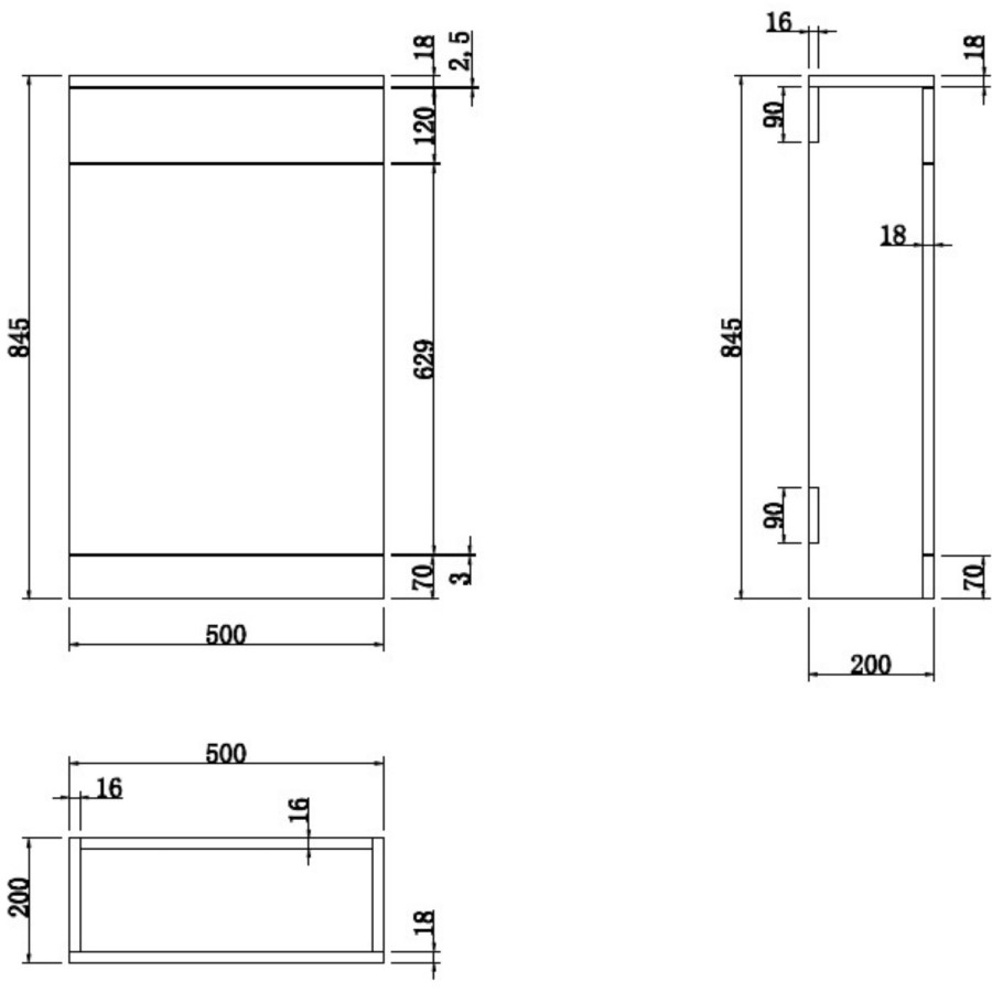 Grade A2 - 500mm Blue Back to Wall Toilet Unit and chrome fittings - Ashford
