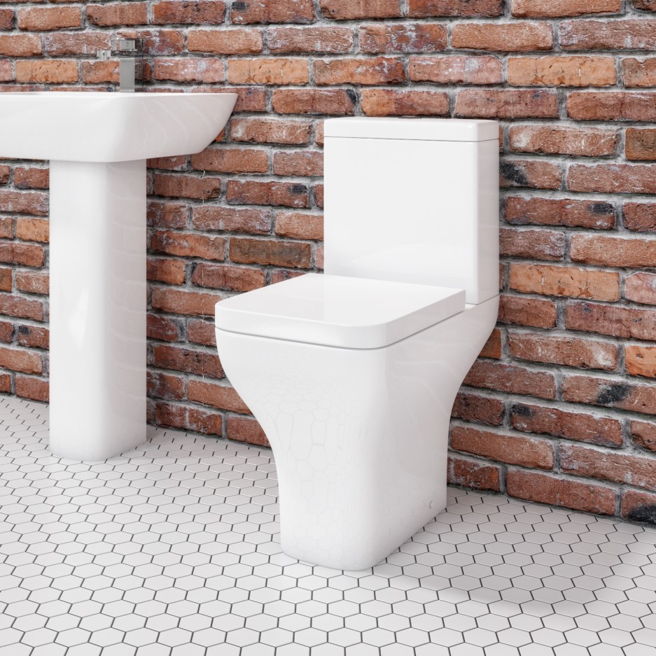 Close Coupled Rimless Comfort Height Toilet with Soft Close Seat