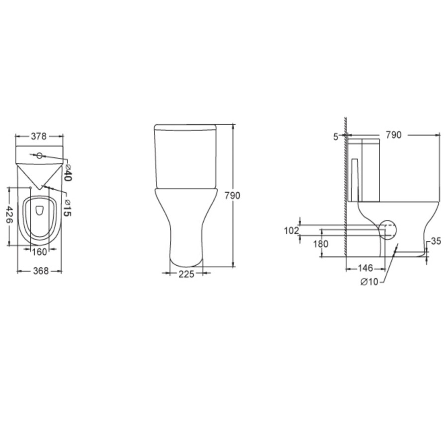 Close Coupled Corner Cloakroom Toilet with Soft Close Seat - Austin