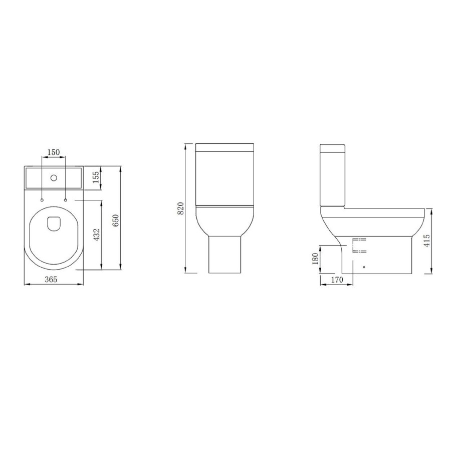 Close Coupled Toilet with Soft Close Wrap Seat - Pendle