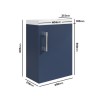 400mm Blue Cloakroom Wall Hung  Vanity Unit with Basin and Chrome Handle - Ashford