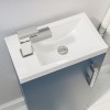 400mm Blue Cloakroom Freestanding Vanity Unit with Basin and Chrome Handle - Ashford