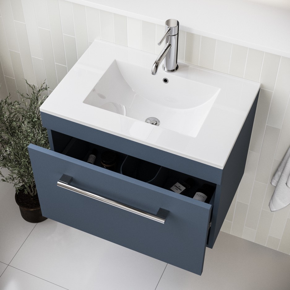 blue vanity unit 600mm