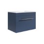 600mm Blue Wall Hung Vanity Unit with Basin and Chrome Handle - Ashford